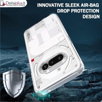 Silikoninis dėklas su kameros apsauga  2.0 mm storio - permatomas (Nothing Phone 3A)